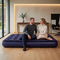 Matelas Gonflable en PVC Nid d'Abeille Floqué - Léger, Pliable, Design Moderne pour Utilisation en Parc et en Extérieur, Lit de Couchage Confortable