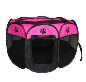 Barraca de jogo para animais de estimação, barraca portátil para canil de exercícios, para filhotes, cães, gatos, coelhos, barraca de jogo com malha removível