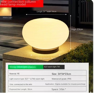 Lámpara LED Rectangular E27 para Jardín, Luz Simple para Pilar de Puerta de Villa con Diodo Emisor de Luz Protector, Tipo Base para Puerta Exterior - Product Image 3