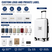 Valise trolley rigide en polypropylène blanche, ensemble emboîtable, 4 roues multidirectionnelles, 16, 18, 20 pouces, coque côtelée, vente en gros