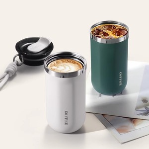 แก้วกาแฟแบบพกพาเก็บความร้อน ปี 2026 พร้อมสายคล้องข้อมือ แก้วน้ำสุญญากาศแบบพกพา แก้วกาแฟแบบใช้ซ้ำได้ สำหรับสำนักงานและกิจกรรมกลางแจ้ง - Product Image 2