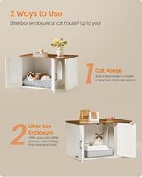 Grande table d'appoint pour chat, meuble moderne en bois pour litière de chat, armoire dissimulée pour litière de chat, mobilier pour chats d'intérieur