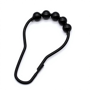 YIWANG venta al por mayor negro Matel baño ducha cortina anillo ganchos - Product Image 1