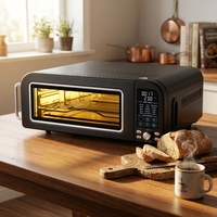 Four à convection électrique 18L à commande tactile, cuisinière à pizza 400°C, contrôlé par application, fonction maintien au chaud, noir, pour usage hôtelier