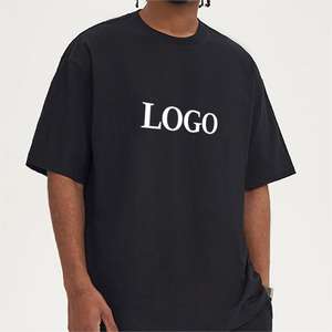 T-shirts surdimensionnés de haute qualité 300 g/m² 100 % coton premium Col rond uni T-shirt ample T-shirt vierge lourd pour hommes - Product Image 5