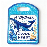 Vente en gros de dessous-de-plat rectangulaires en céramique motif baleine, personnalisés, résistants à la chaleur, écologiques, antidérapants, avec trou de suspension, pour cuisine, 8 mm