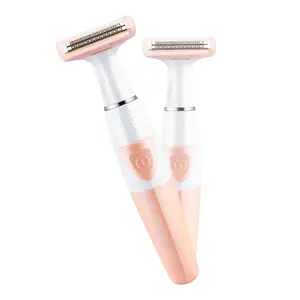 Battery Operated Lady Shaver Epilator Safety Wet And Dry Painless Electric Razor For Women Bikini Underarms Leg