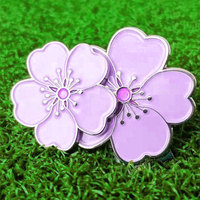 Ensemble de clips magnétiques pour chapeau de golf en alliage de zinc en forme de fleur personnalisée, accessoires de marqueur de golf découpés, cadeau souvenir pour événement d'équipe de golf