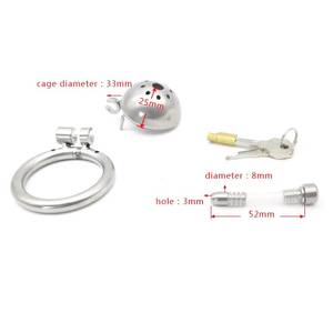 Chaste Bird 304 Dispositif de chasteté masculine en acier inoxydable Super petit pénis court <span class=keywords><strong>Cage</strong></span> à bite avec anneau de verrouillage furtif Sex Toy pour hommes - Product Image 5