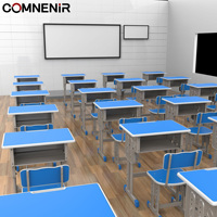 Ensemble de bureau et de chaise d'élève pour salle de classe moderne, pour les écoles primaires et secondaires