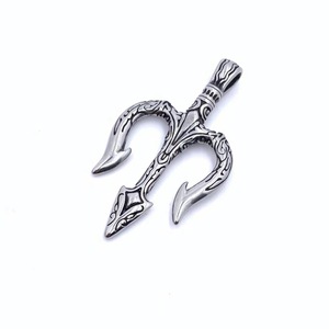Pendentif trident en acier inoxydable, collier de style punk pour homme, cadeau, bijoux de mode 216051 - Product Image 5