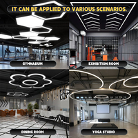 Lustre LED hexagonal moderne, luminaire suspendu en fer minimaliste et créatif, réglable, pour salle à manger, boutique, bureau