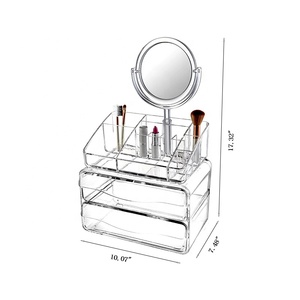 Hot Sale Cosmetic Storage <span class=keywords><strong>Box</strong></span> <span class=keywords><strong>2</strong></span> Layer Dustproof Jewelry Lipstick Cosmetic Organizer Makeup Organizer - Product Image 2