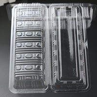 Boîte d'emballage rectangulaire pour desserts en gros, transparente, jetable, pour biscuits, gâteaux, pâtisseries, boîte à emporter