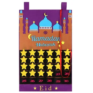 Calendario Ramadan Eid Mubarak calendario del conto alla rovescia appeso calendario dell'avvento 2023 Tracker data regalo Eid decorazioni Ramadan H0115