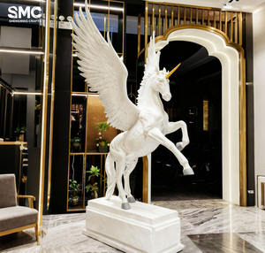 <span class=keywords><strong>Escultura</strong></span> <span class=keywords><strong>de</strong></span> Caballo Alado <span class=keywords><strong>Pegaso</strong></span> <span class=keywords><strong>de</strong></span> Fibra <span class=keywords><strong>de</strong></span> Vidrio Pintada y Tallada, Diseño <span class=keywords><strong>de</strong></span> Arte Moderno SMC, para Decoración <span class=keywords><strong>de</strong></span> Jardines Exteriores - Product Image 1