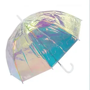 Ovida voll schillernden Farbwechsel Laser Regenschirm benutzer definierte Logo Holo Regenschirm