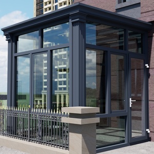 Serre en verre préfabriquée de conception moderne avec structure en aluminium et <span class=keywords><strong>toit</strong></span> <span class=keywords><strong>plat</strong></span> pour <span class=keywords><strong>jardin</strong></span> et serre - Product Image 2