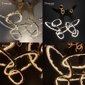 Modern Hanging Shape Golden 84W Pendant Light Hotel Designer Chandelier Adjustable Height LED 3-Year Warranty AC 85-265V Zinc - Product Image 2