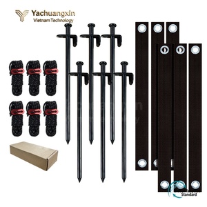 Piquets métalliques à angle droit pour tente de camping, avec cordes et sangles, pour toutes les saisons, 4 pièces et plus - Product Image 6