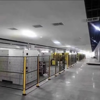 Máquina de esgrima de seguridad de almacén, panel de protección, valla de taller con técnica de tejido soldado, modelado 3D, vallas deportivas