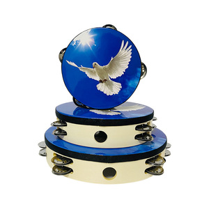Tambourin à double rangée Colombe de la Paix pour enfants, instrument de musique pour mariages et cultes religieux, vente en gros - Product Image 2