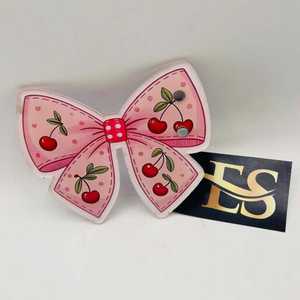 Support à cils en acrylique Cherry Bow Love Lash, instrument de beauté, motif nœud imprimé mignon, support à cils esthétique rose pastel, service OEM - Product Image 3