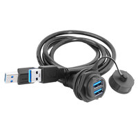 Câble d'extension USB 3.0 Lshitech 1,5-4m à montage sur panneau, adaptateur de montage encastré pour connecteur étanche de câble électrique