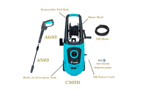 Idropulitrice Elettrica Professionale 1800W in Acciaio, Pressione Acqua 15Mpa, per Lavaggio Auto e Moto - Offerta Speciale - Product Image 4