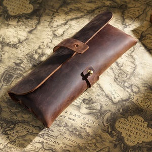 <span class=keywords><strong>Astuccio</strong></span> in pelle di vacchetta Vintage <span class=keywords><strong>astuccio</strong></span> semplice scuola per studenti stazionario grande capacità da <span class=keywords><strong>uomo</strong></span> penne regalo borsa grande come regalo - Product Image 3