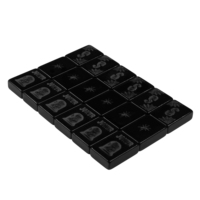 Ensemble de Mahjong portable classique monocouche noir Carreaux acryliques Mahjongg Carreaux 36mm Ensemble de Mahjong chinois