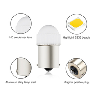 Ampoule LED Ba15s P21w S25 1156 1157 BAY15D P21/5W 2835 pour voiture, signalisation, frein, stationnement, feu arrière, marche arrière, 12V 24V, vert rose