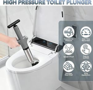 <span class=keywords><strong>Desatascador</strong></span> de inodoros con manómetro, de alta resistencia, para desagües de baño, cocina y piso, desatascadores de presión de <span class=keywords><strong>aire</strong></span> - Product Image 2