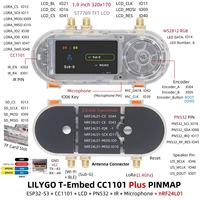 Carte de développement LILYGO T-Embed CC1101 Plus ESP32-S3 Core, communication double bande Sub-1GHz/2.4GHz, écran LCD 1,9 pouces + NFC + télécommande IR