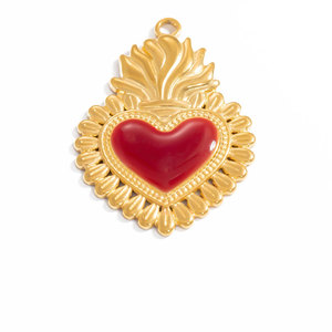 จี้กันน้ำแบบกำหนดเองได้ จำนวนมาก ชุบทอง 14k 18k สแตนเลสสตีล 316L รูปหัวใจสไตล์โกธิค สำหรับทำเครื่องประดับ - Product Image 3