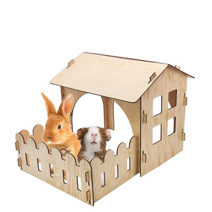 Casetta in <span class=keywords><strong>Legno</strong></span> Incisa a Forma <span class=keywords><strong>di</strong></span> Coniglio - Castello, Rifugio, Fortezza Giocattolo - Design Personalizzabile e Durevole - Product Image 2