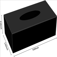 Boîte de présentation rectangulaire en acrylique, boîte à mouchoirs en acrylique noir avec fond magnétique