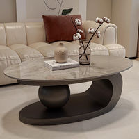Table basse ovale moderne en pierre de luxe italienne, portable, avec rangement, pour petit salon, meubles de maison