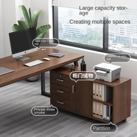 Mobilier de bureau moderne et simple en bois massif Combinaison table et chaise de patron pour chef d'entreprise unique à usage domestique