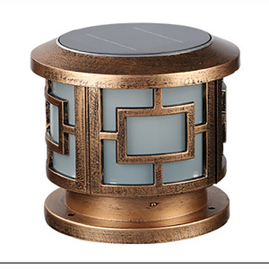 Lámpara Solar de Pilar, LED, Bronce, para Montaje en Pared Exterior, Impermeable, con Control Remoto, para Jardín, Patio, Villa, Entrada - Product Image 1