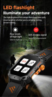 HT49 Herren Outdoor Smartwatch 2,01 Zoll IPS-Bildschirm 1200mAh BT-Anruf IP68 Wasserdicht Taschenlampe Gesundheits-Tracker OEM ODM Uhr
