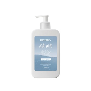 Etiqueta privada Leche natural Seda Orgánica Cuidado de la piel sensible Lavado corporal Ácido hialurónico Suero de aloe Aceite hidratante Crema facial <span class=keywords><strong>Ducha</strong></span> - Product Image 1