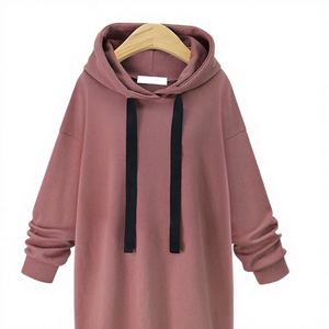 Sudadera Larga Informal con Capucha para Mujer, al por Mayor, OEM, de Invierno, Impermeable, Transpirable, Antiencogimiento, con Logotipo Estampado en la Parte Delantera - Product Image 3