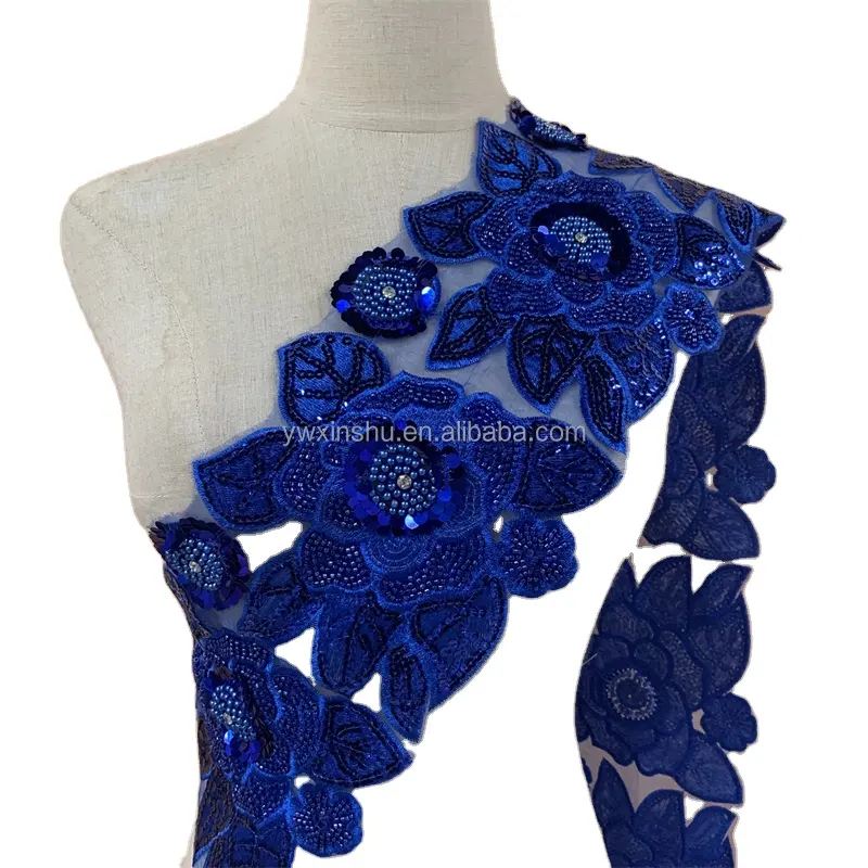 sequin lace beaded flower trimming cloth accessories