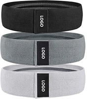 Bandes de Résistance Sportives pour Hanches en Tissu Tricoté Polyester Élastique Robuste – Lot de 3