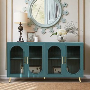 Soporte de TV de madera con gabinete de almacenamiento, estantes ajustables, consola multimedia para sala de estar y dormitorio - Product Image 2