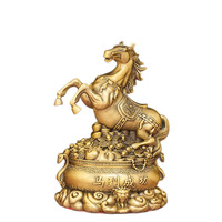 Figurine de cheval en laiton, mascotte du zodiaque, personnalisée, polie, décoration d'intérieur, cadeau d'affaires, objet de collection, Nouvel An chinois