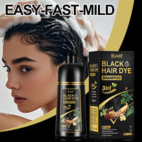 Échantillon gratuit Fabricant arabe Herbes naturelles instantanées Biologiques 3 en 1 500ml Vente en gros Colorant foncé Colorant noir Shampooing pour cheveux