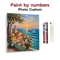 Kit de peinture par numéros DIY, paysage de port, toile, peinture à l'huile acrylique pour adultes débutants, décoration murale pour la maison, cadeau