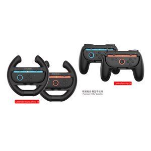 4Pcs Racing Style Volant pour Nintendo pour Switch 2-Hand Grip Game Controller Handle TNS-5110 Made of Durable Plastic - Product Image 2